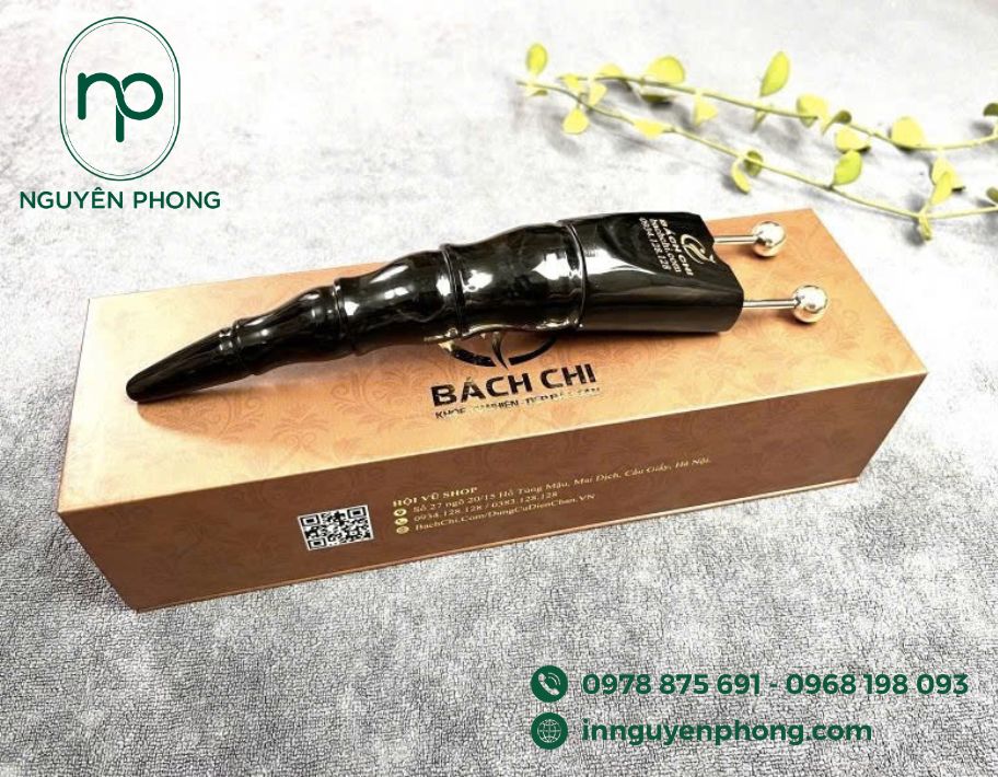 In hộp đựng dụng cụ đánh cảm ép kim logo 